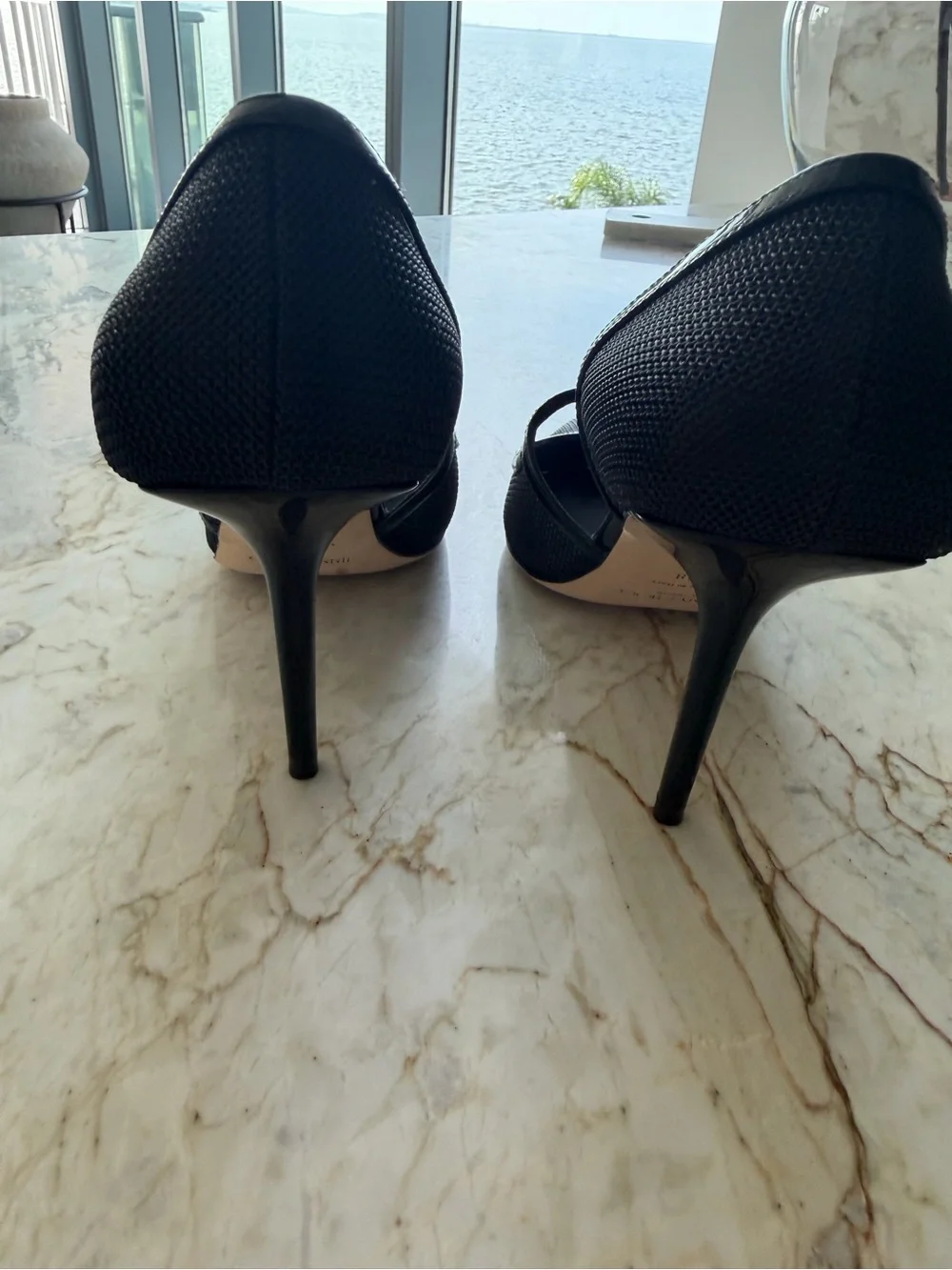 Jimmy Choo Black Pointed Mary Jane Heels